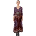 Art Pattern Design Button Up Boho Maxi Dress