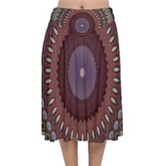 Velvet Flared Midi Skirt 
