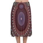 Art Pattern Design Velvet Flared Midi Skirt
