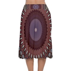 Velvet Flared Midi Skirt 
