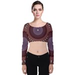 Art Pattern Design Velvet Long Sleeve Crop Top