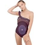 Art Pattern Design Frilly One Shoulder Swimsuit
