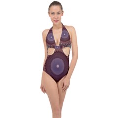 Halter Front Plunge Swimsuit 