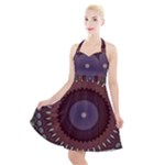 Art Pattern Design Halter Party Swing Dress 