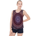 Art Pattern Design Bubble Hem Chiffon Tank Top