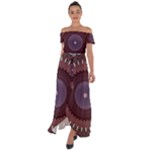 Art Pattern Design Off Shoulder Open Front Chiffon Dress