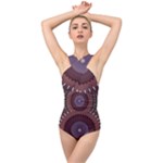 Art Pattern Design Cross Front Low Back Swimsuit
