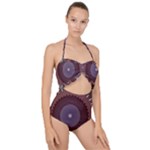 Art Pattern Design Scallop Top Cut Out Swimsuit