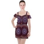 Art Pattern Design Ruffle Cut Out Chiffon Playsuit