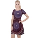 Art Pattern Design Cap Sleeve Velour Dress 