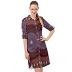 Art Pattern Design Long Sleeve Mini Shirt Dress