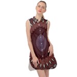 Art Pattern Design Sleeveless Shirt Dress