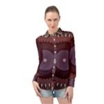 Art Pattern Design Long Sleeve Chiffon Shirt