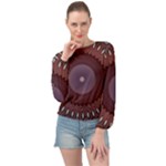 Art Pattern Design Banded Bottom Chiffon Top