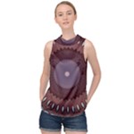 Art Pattern Design High Neck Satin Top
