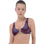 Art Pattern Design Ring Detail Bikini Top