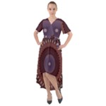 Art Pattern Design Front Wrap High Low Dress