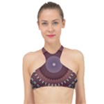 Art Pattern Design High Neck Bikini Top