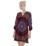 Art Pattern Design Open Neck Shift Dress