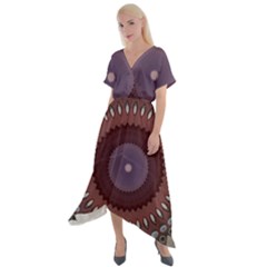 Cross Front Sharkbite Hem Maxi Dress 