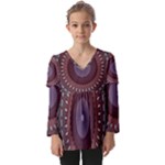 Art Pattern Design Kids  V Neck Casual Top