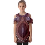 Art Pattern Design Fold Over Open Sleeve Top