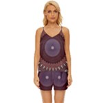 Art Pattern Design V-Neck Satin Pajamas Set