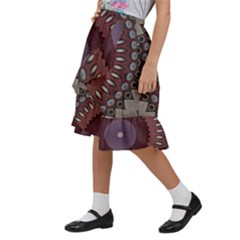 Kids  Ruffle Flared Wrap Midi Skirt 