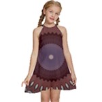 Art Pattern Design Kids  Halter Collar Waist Tie Chiffon Dress