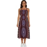 Art Pattern Design Sleeveless Shoulder Straps Boho Dress