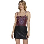 Art Pattern Design Flowy Camisole Tie Up Top