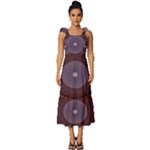 Art Pattern Design Tie-Strap Tiered Midi Chiffon Dress