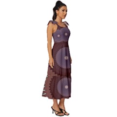 Tie-Strap Tiered Midi Chiffon Dress 