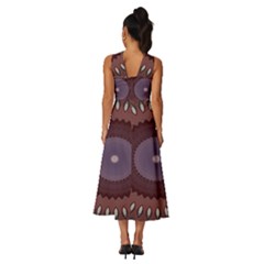 Sleeveless Cross Front Cocktail Midi Chiffon Dress 