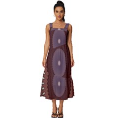 Square Neckline Tiered Midi Dress 