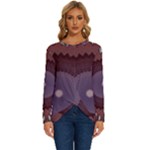 Art Pattern Design Long Sleeve Crew Neck Pullover Top