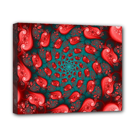 Fractal Red Spiral Abstract Art Canvas 10  x 8  (Stretched) from ArtsNow.com