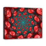 Fractal Red Spiral Abstract Art Canvas 14  x 11  (Stretched)