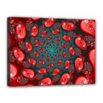 Fractal Red Spiral Abstract Art Canvas 16  x 12  (Stretched)