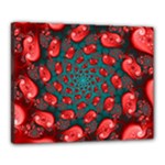 Fractal Red Spiral Abstract Art Canvas 20  x 16  (Stretched)