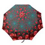 Fractal Red Spiral Abstract Art Folding Umbrellas