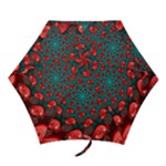 Fractal Red Spiral Abstract Art Mini Folding Umbrellas