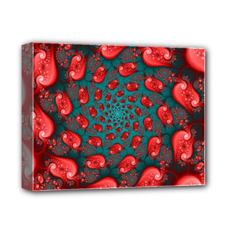 Fractal Red Spiral Abstract Art Deluxe Canvas 14  x 11  (Stretched) from ArtsNow.com