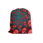 Fractal Red Spiral Abstract Art Drawstring Pouch (Large)