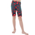 Fractal Red Spiral Abstract Art Kids  Mid Length Swim Shorts