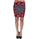 Fractal Red Spiral Abstract Art Bodycon Skirt