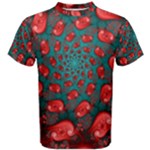Fractal Red Spiral Abstract Art Men s Cotton T-Shirt