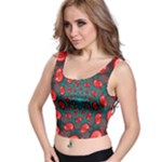 Fractal Red Spiral Abstract Art Crop Top