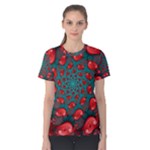 Fractal Red Spiral Abstract Art Women s Cotton T-Shirt