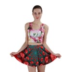 Fractal Red Spiral Abstract Art Mini Skirt